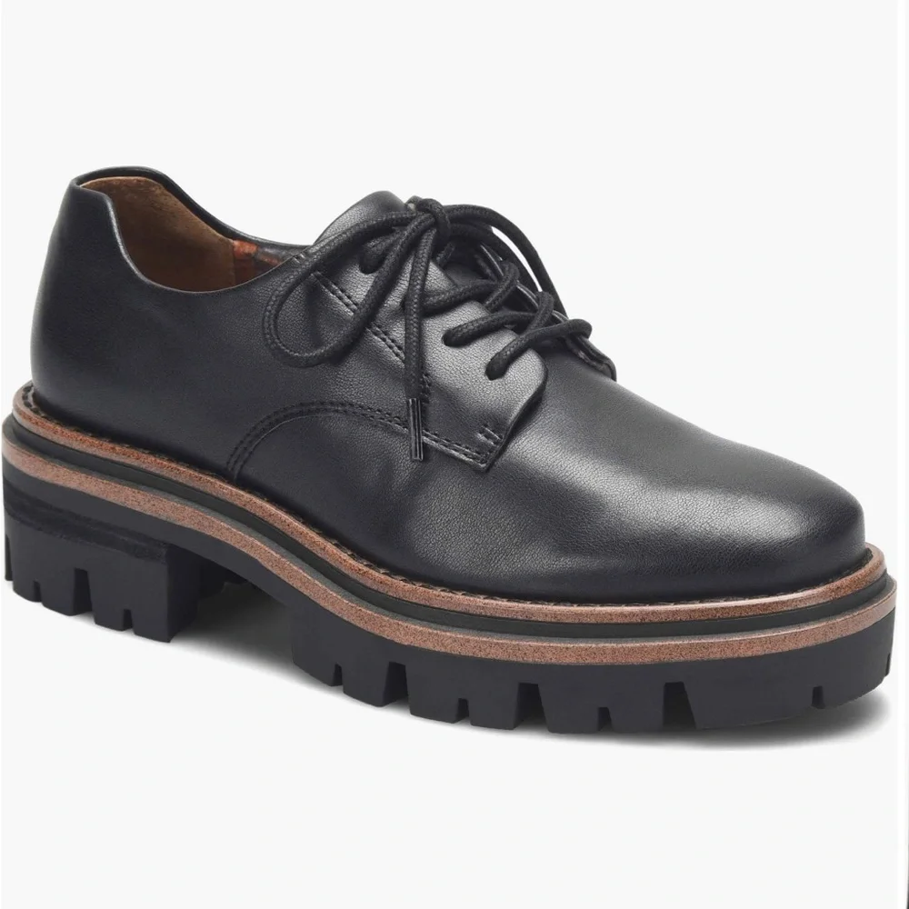 Kork-Ease Black Chunky Sole Flats - Picture 1 of 10